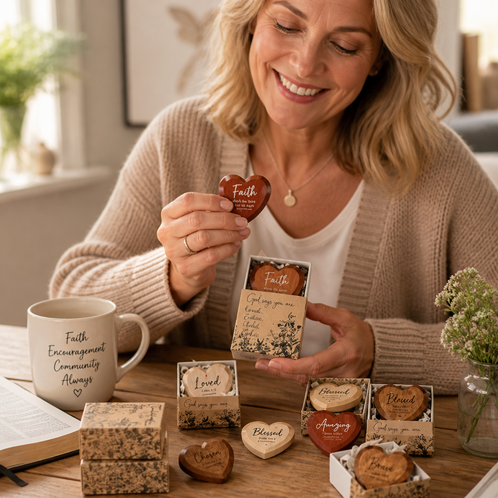 FaithFlicker™ Pocket Hearts Set — Tiny Tokens That Ignite Courage, Calm, and Hope Every Day (12pcs)