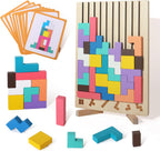 Wooden stacking game for promoting concentration and fine motor skills