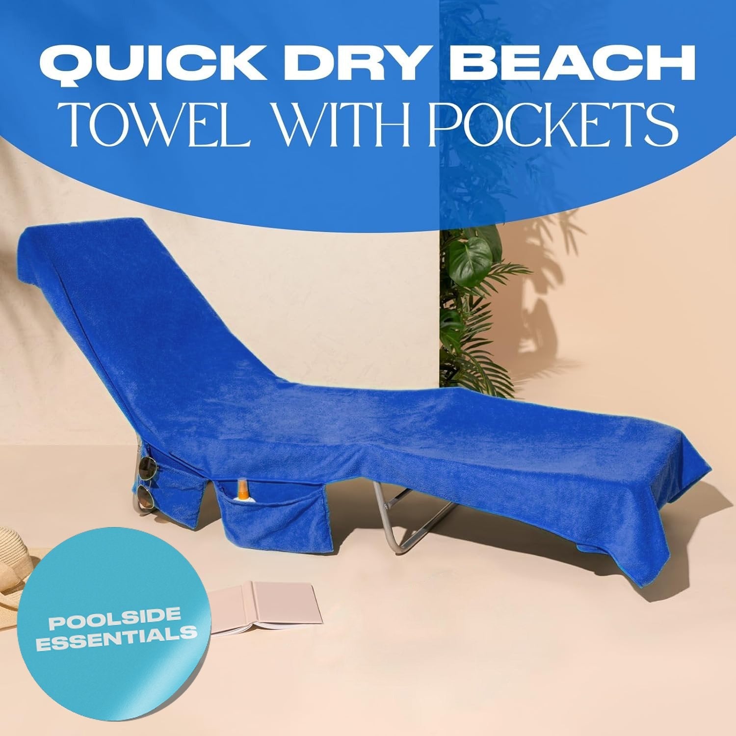 ShoreEase™ Sun Lounger Towel — Escape Sand Hassles with Instant Dry Comfort and Secure Storage