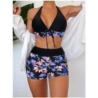 LuminaWave™ Floral Backless Shorty Bikini Set — Own Your Curves and Radiate Unstoppable Confidence