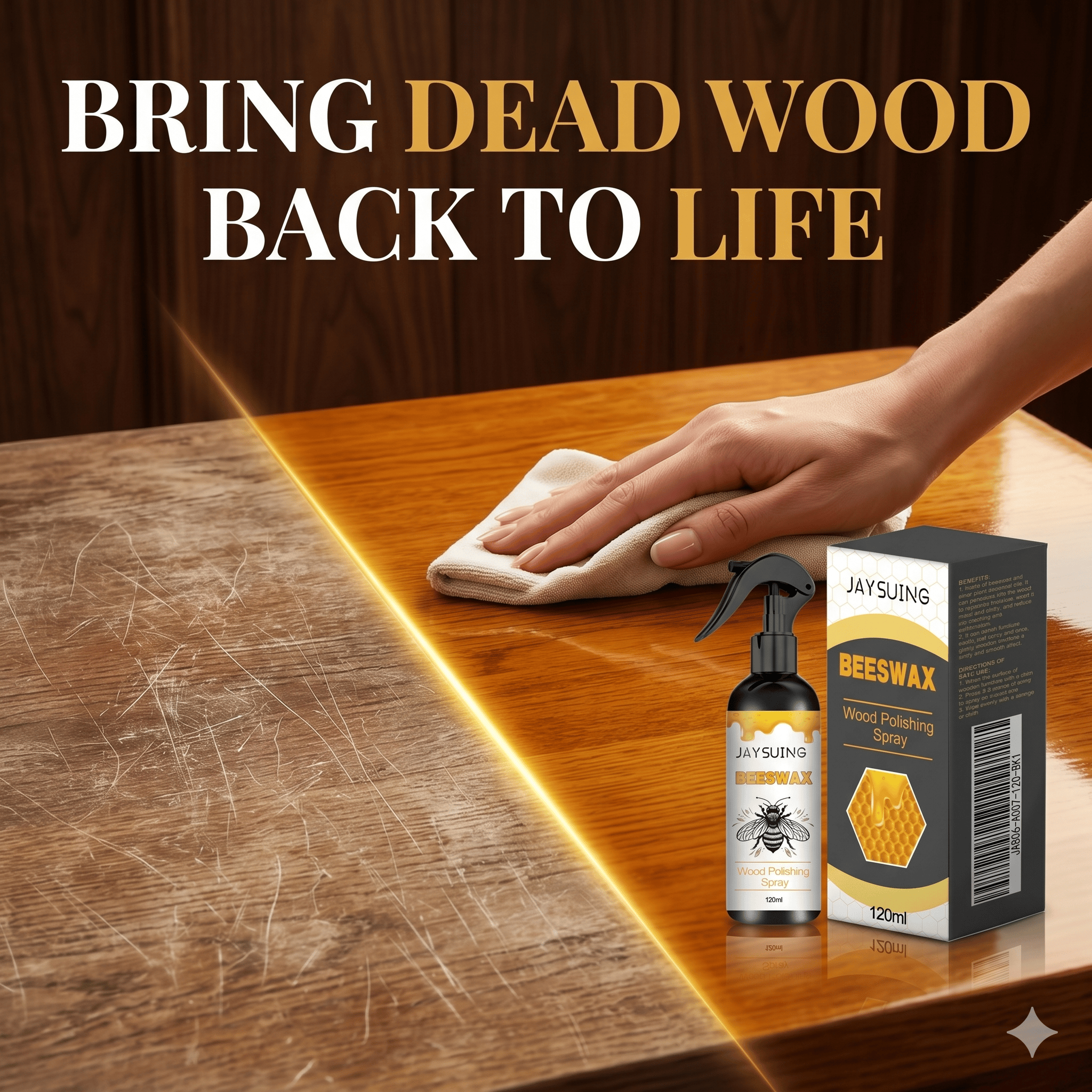 Luxerra™ Wood Glow Spray — Instantly Revive and Protect Your Wood’s Natural Beauty Without Effort