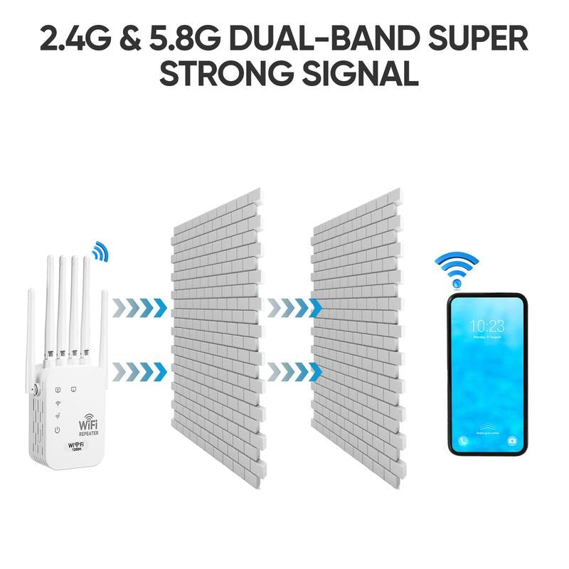 AxioWave™ Dual Band WiFi Extender — Crush Dead Zones and Power Every Device with Lightning-Fast WiFi