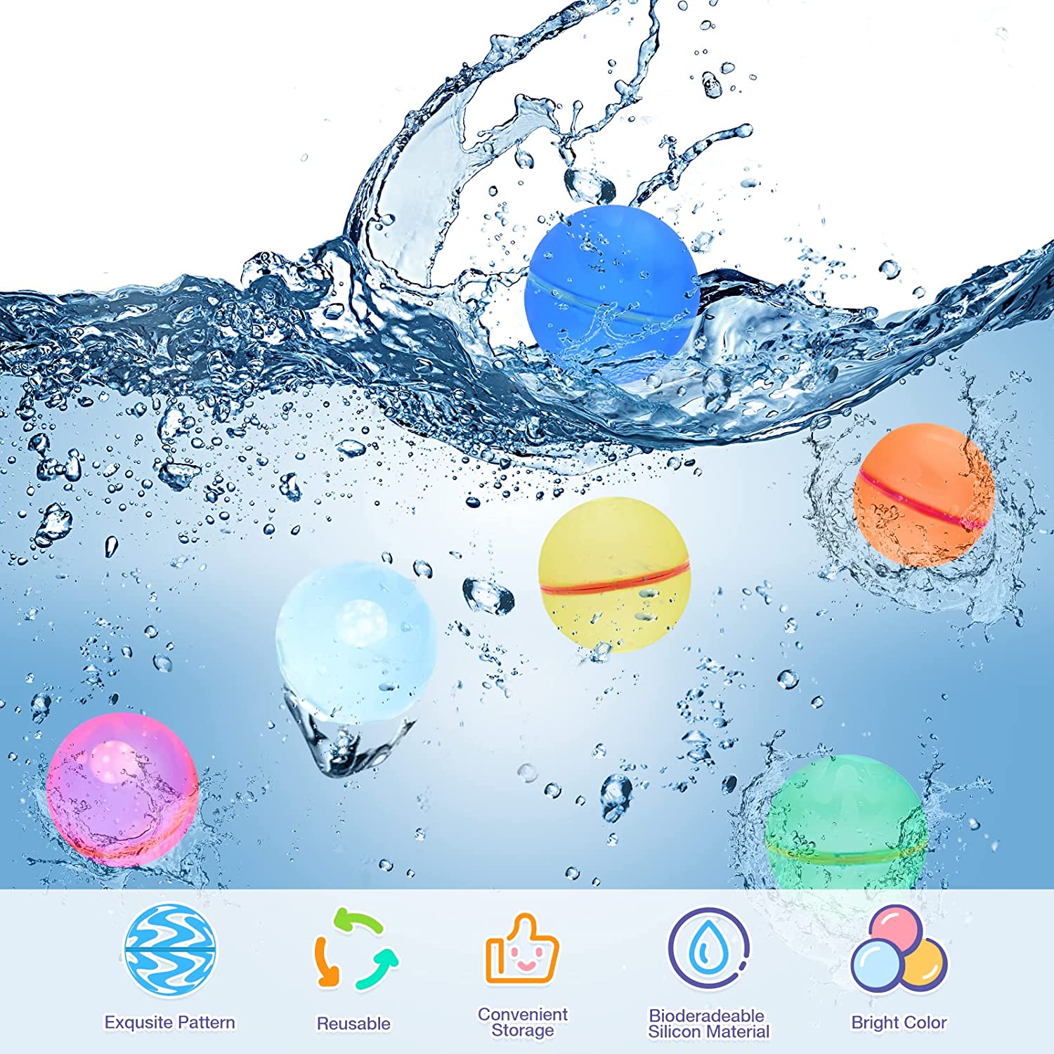 Reusable Water Balloons - 12 pieces