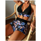 LuminaWave™ Floral Backless Shorty Bikini Set — Own Your Curves and Radiate Unstoppable Confidence
