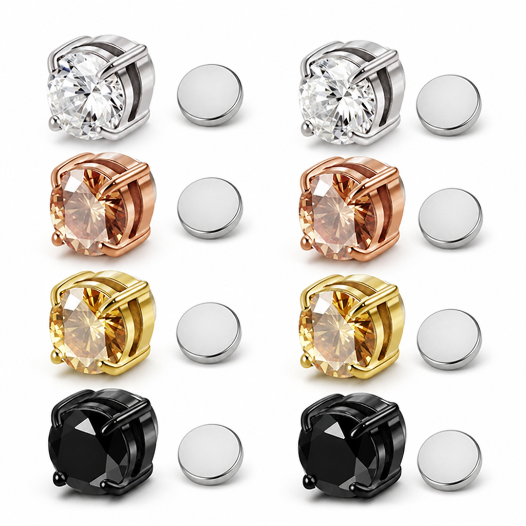 LumiCharm™ Magnetic Zircon Earrings — Dazzle Effortlessly with Pain-Free, Piercing-Free Glamour