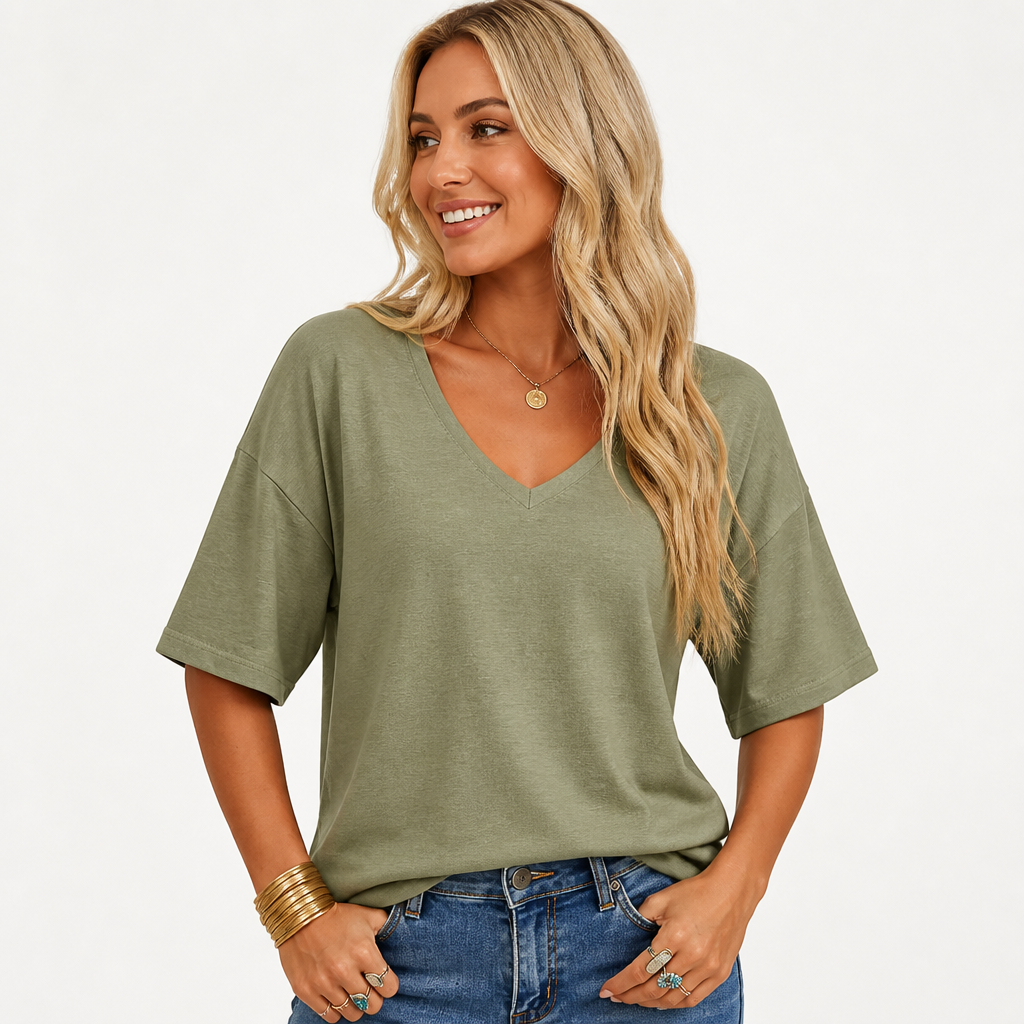 LumaLuxe™ Petal Sleeve Stretch Jersey Tee — Feel Stunningly Comfortable and Confident All Day Long