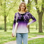 VelvetLilac™ Floral Long Sleeve — Slip into Breathable Elegance That Turns Heads Effortlessly