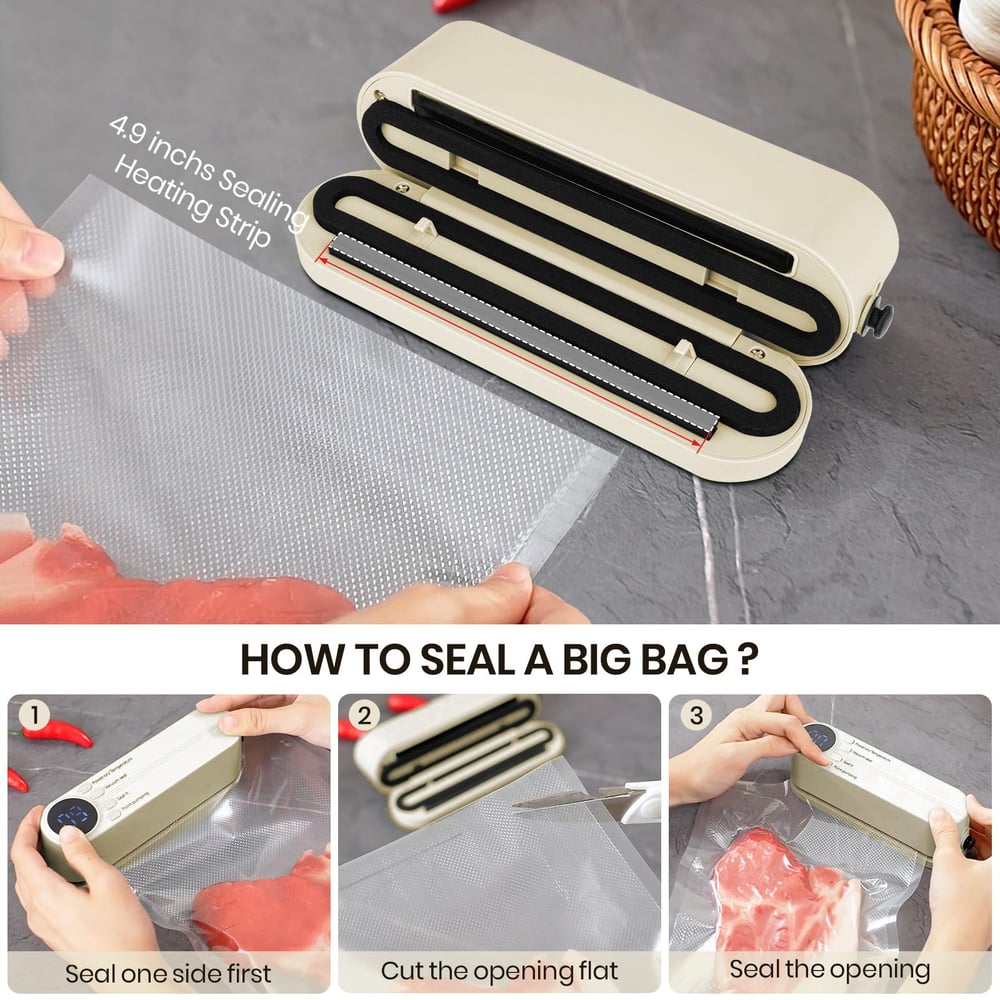 3-in-1 Wireless Mini Vacuum Sealer - Keep Food Fresh & More