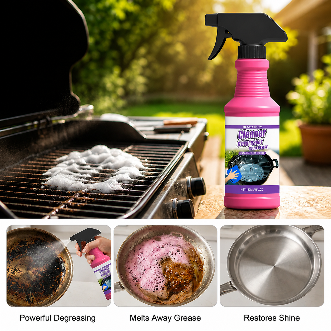 GrillForce™ Heavy-Duty Degreaser — Melt Away Grease Fast for a Grill That Wows Every Time