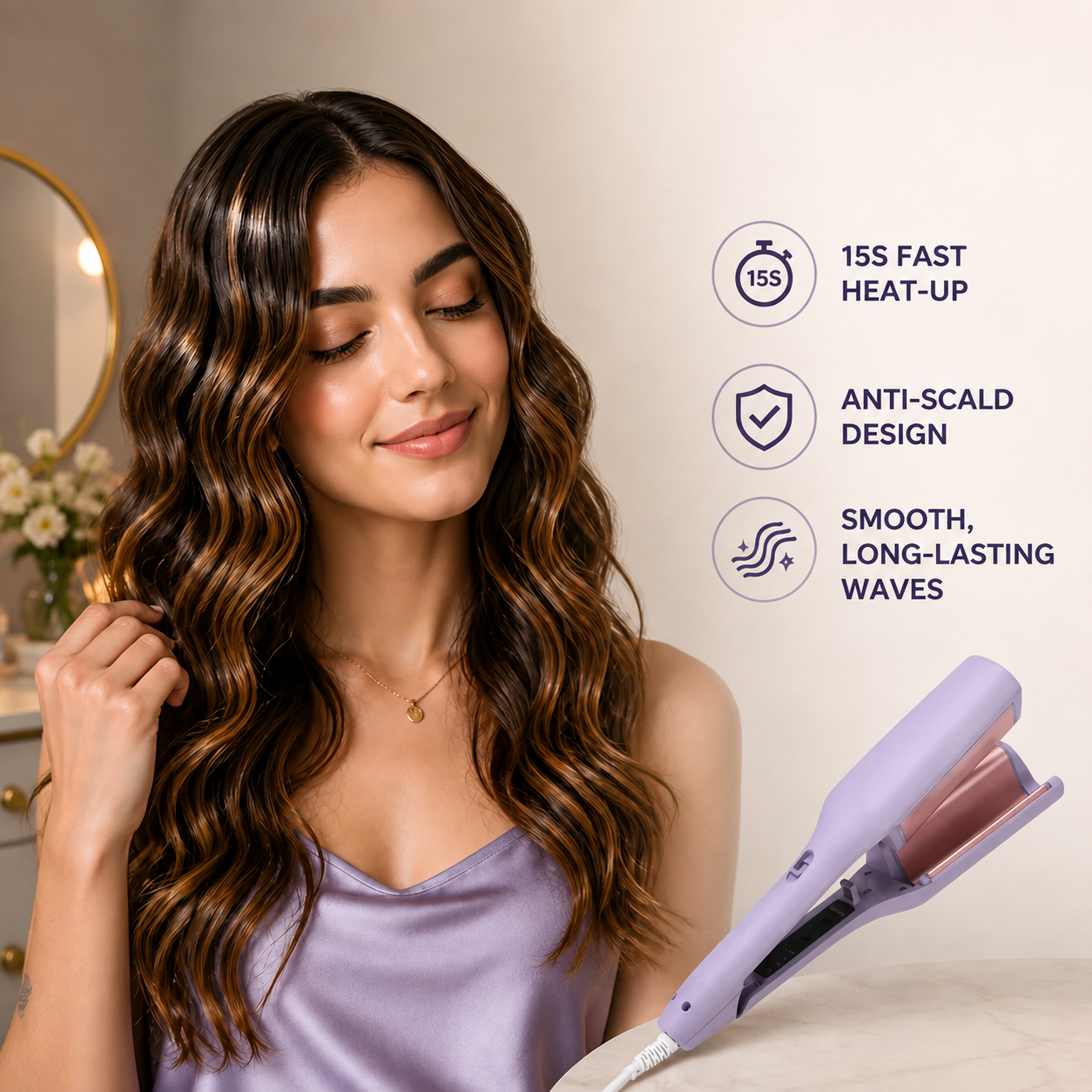 WaveLuxe™ Curling Iron — Unleash Effortless, Head-Turning Waves That Boost Your Confidence Instantly