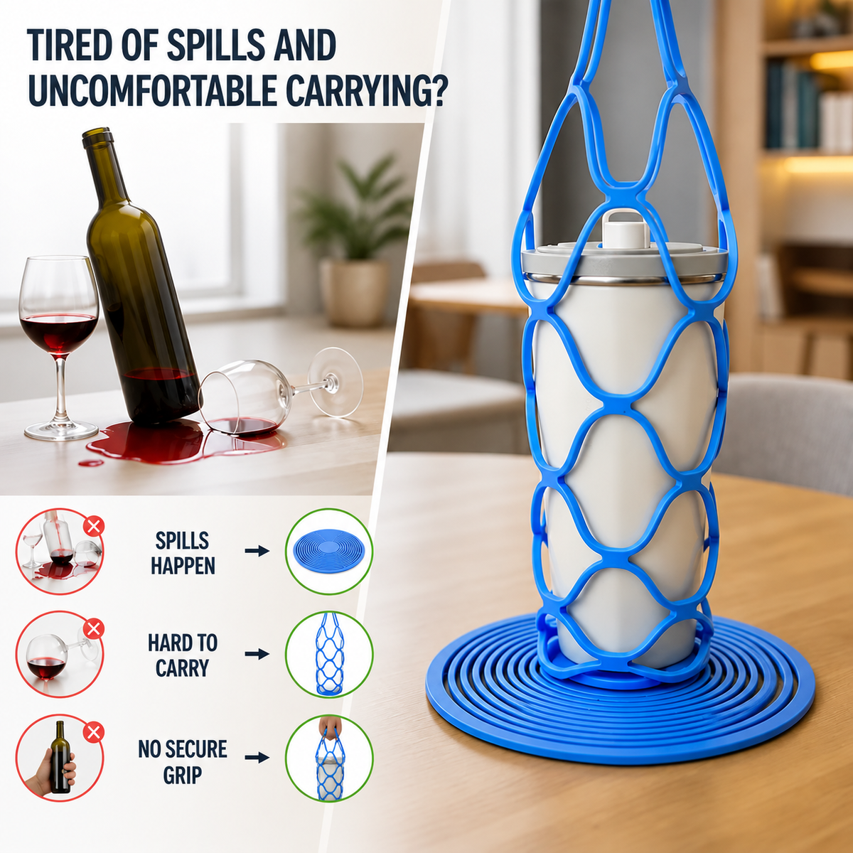 FlexNest™ — Effortlessly Protect and Carry Every Bottle with Style and Strength