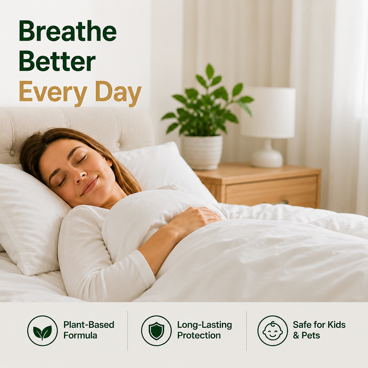 ViridiaShield™ — Breathe Easy with Gentle, All-Day Mite Protection