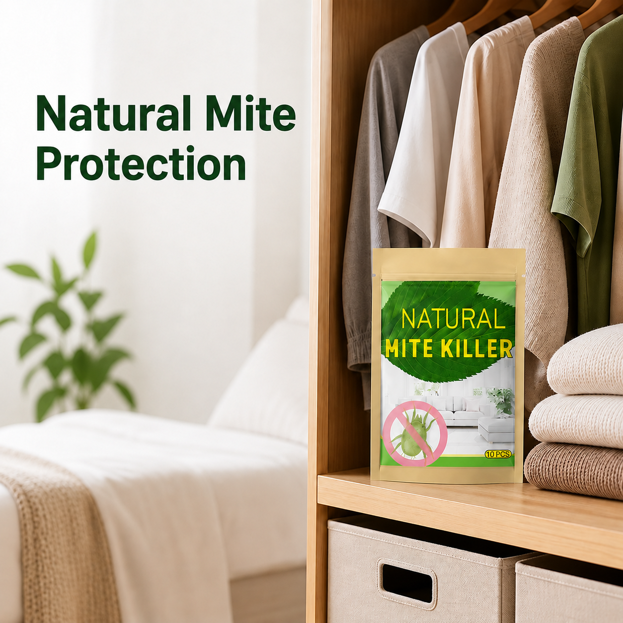 ViridiaShield™ — Breathe Easy with Gentle, All-Day Mite Protection