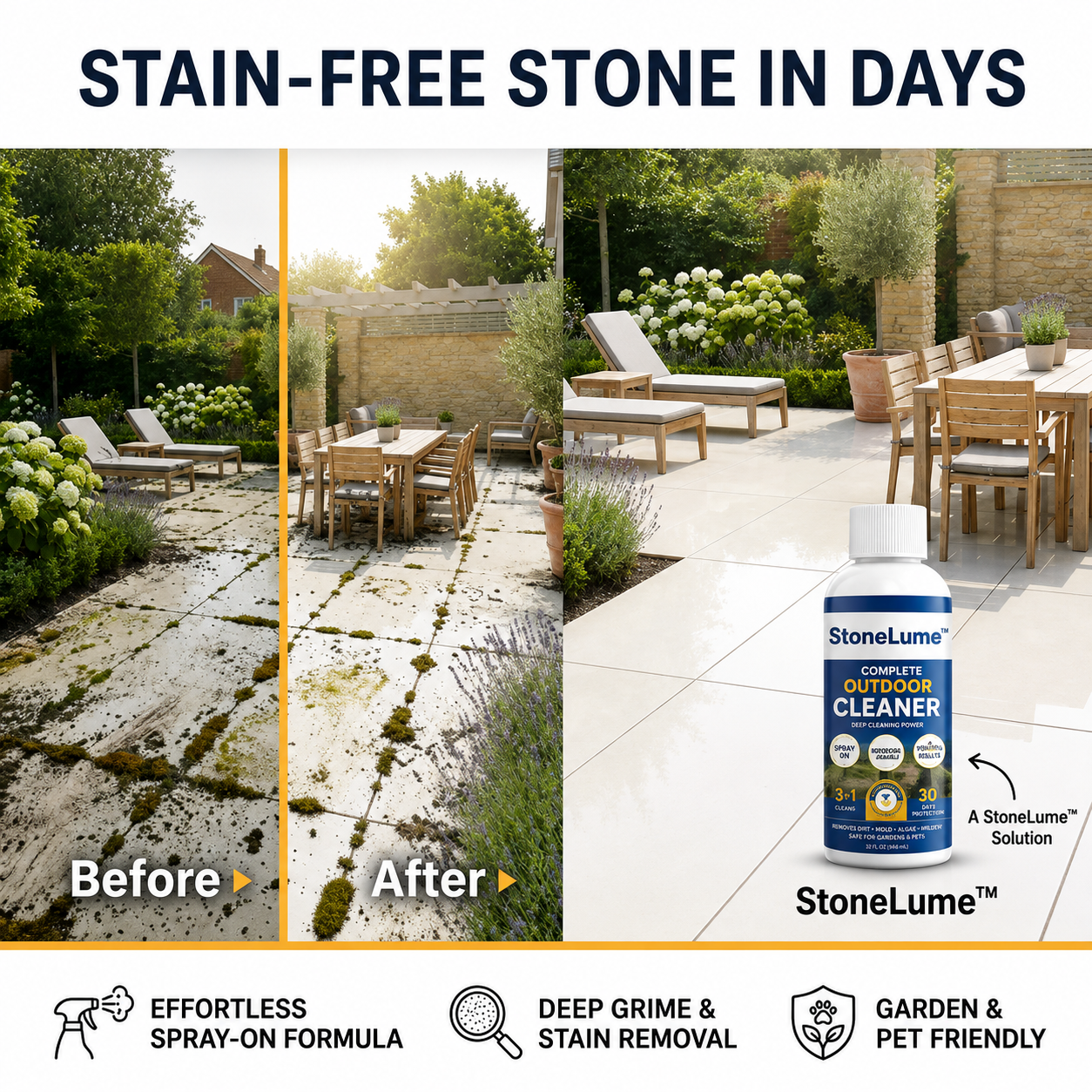 StoneLume™ — Watch Years of Stains Disappear and Your Stones Shine Like New Without Lifting a Finger