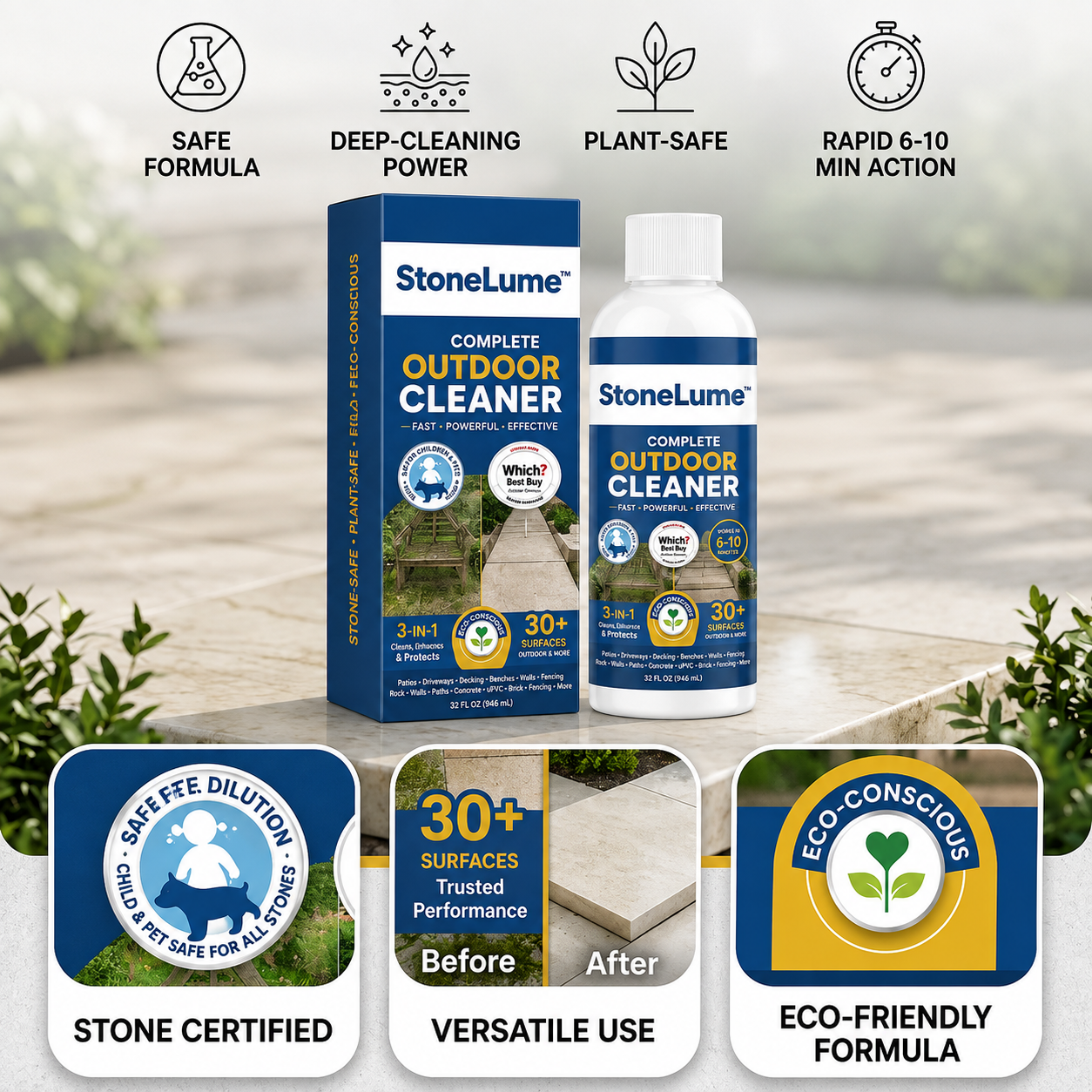 StoneLume™ — Watch Years of Stains Disappear and Your Stones Shine Like New Without Lifting a Finger