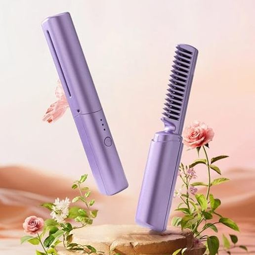 Straightening Comb Plus, Portable Hair Dryer and Straightener Brush