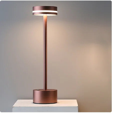 USB oplaadbare tafellamp Touch schakelaar aluminium licht drie kleuren dimmen slaapkamer nachtkastje licht 