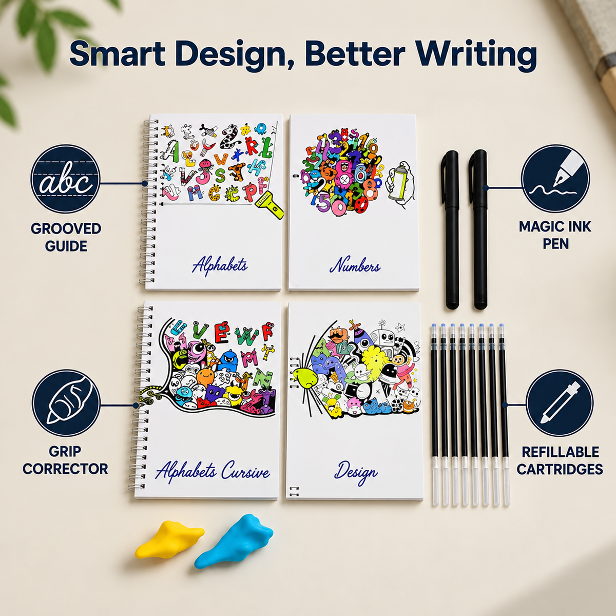 ScriptEase™ — Transform Messy Scribbles into Confident, Beautiful Handwriting Every Time (4 pieces)