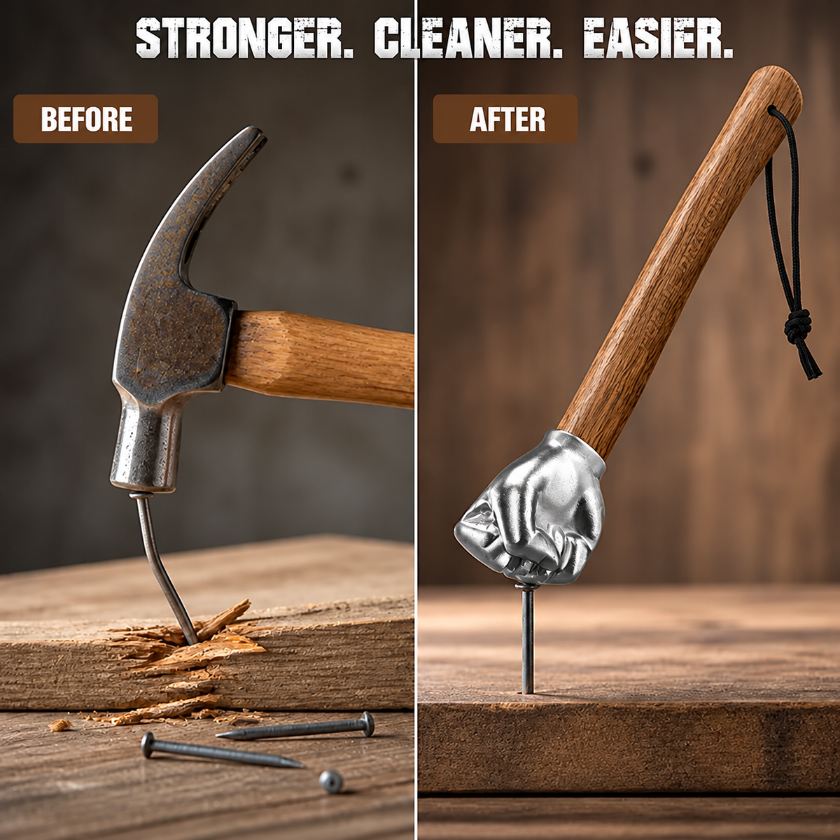 TitanGrip™ Fist-Shaped Hammer with Wooden Handle — Smash Every Task Without Fatigue or Frustration