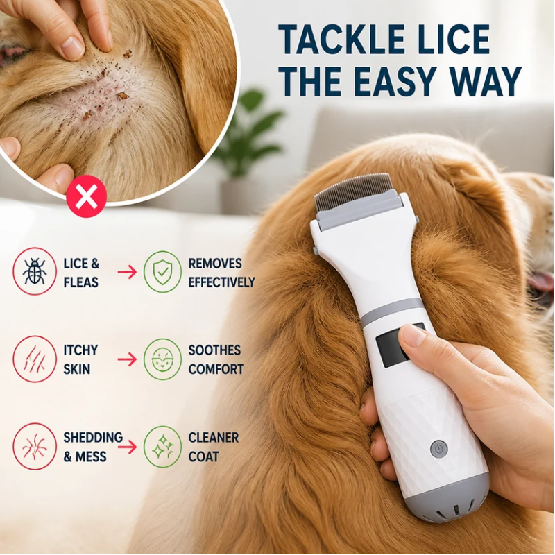 ViraPet™ Electric Grooming Comb — End Flea Itch Fast and Bring Joy Back to Your Dog’s Coat