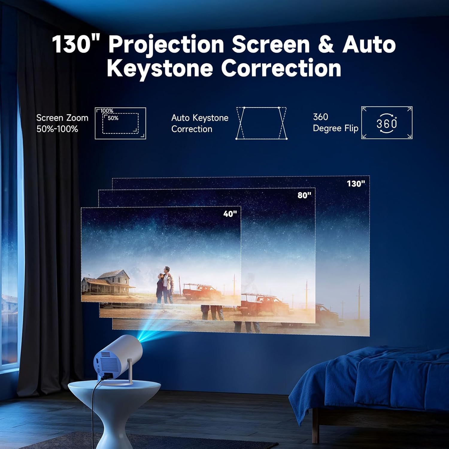 Massive 130" Projector™ — Escape Into Jaw-Dropping Cinema Anywhere You Go