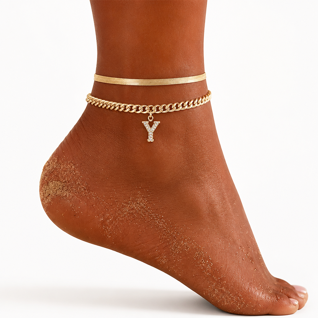 LumeaCharm™ Gold Initial Anklets — Wear Your Unique Story with Effortless Grace