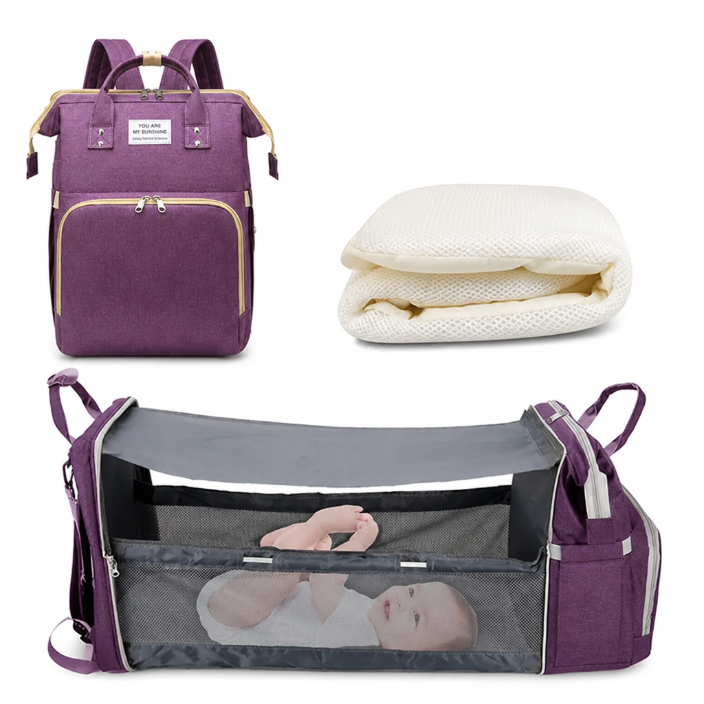 NurtureNest™ — Feel ready for every outing with baby’s essentials, bed, and changing mat in one bag