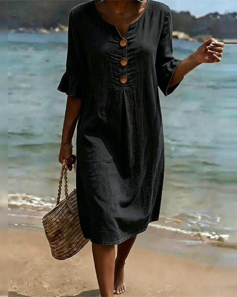 LunaLuxe™ Denim Dress — Slip Into All-Day Confidence and Featherlight Freedom