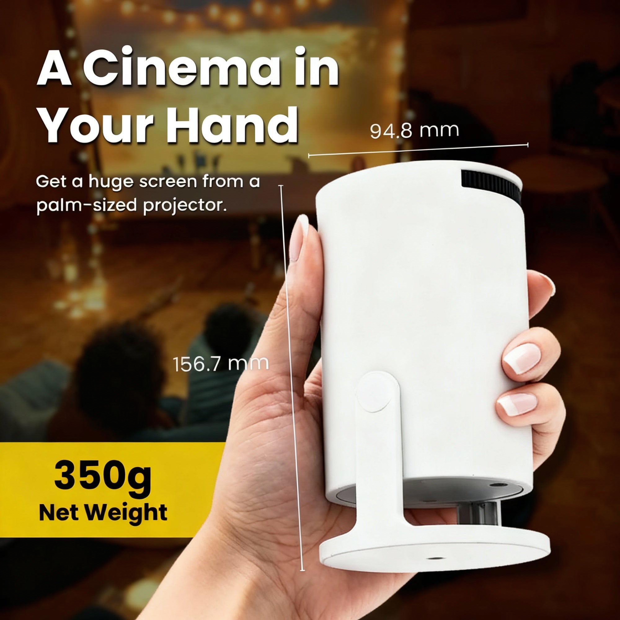 Massive 130" Projector™ — Escape Into Jaw-Dropping Cinema Anywhere You Go