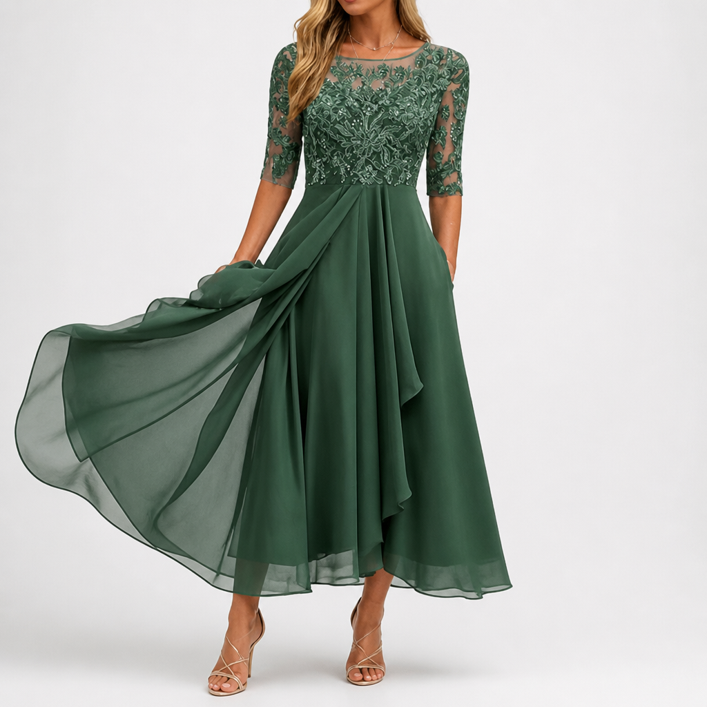 SilkAura™ Embroidered Cocktail Dress™ — Command Every Room with Effortless Elegance and Confidence