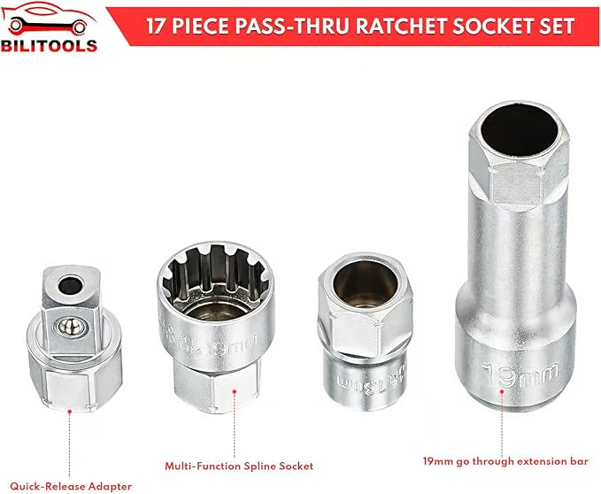 Rigidor™ 17-Piece Through-Socket Set — Conquer Tight Spaces and Crush Tough Repairs Without Struggle