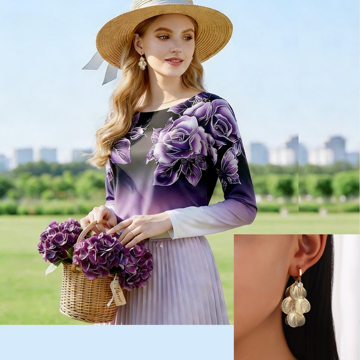 VelvetLilac™ Floral Long Sleeve — Slip into Breathable Elegance That Turns Heads Effortlessly