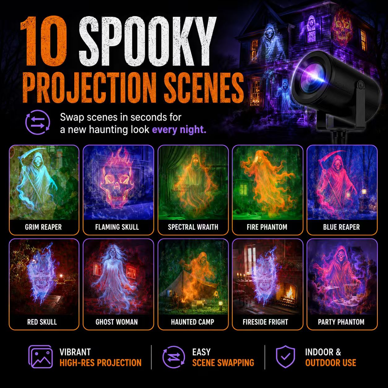 PhantomLume™ — Command Every Eye with Jaw-Dropping Halloween Projections