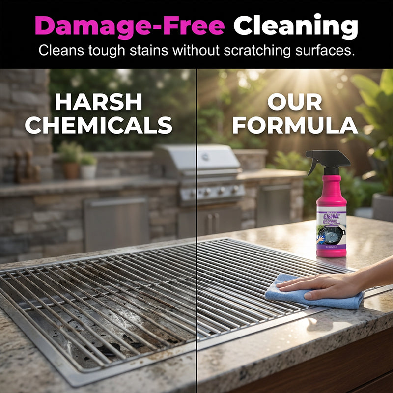 FlareClean™ — Effortlessly Restore Your Grill’s Stunning Shine and Pride