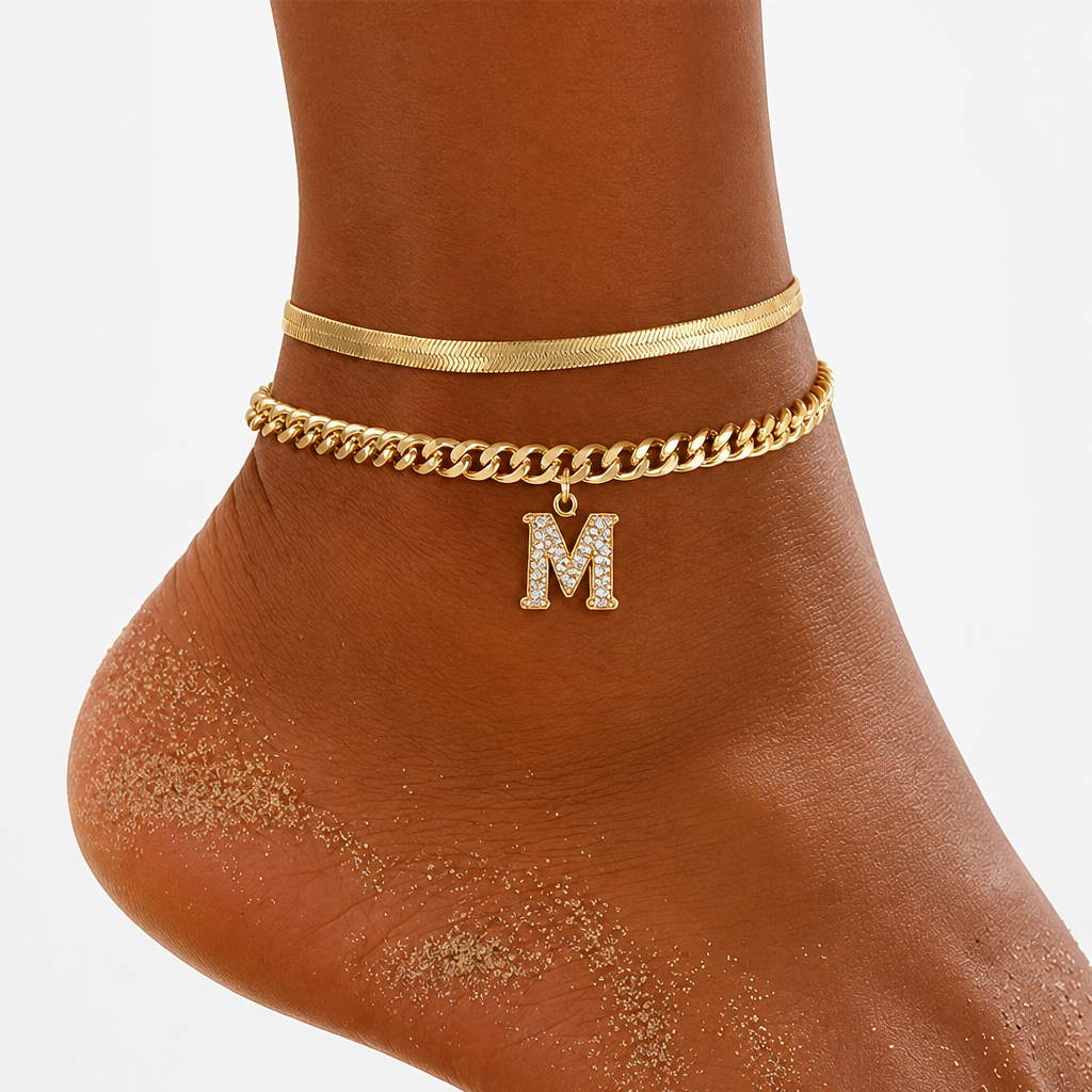 LumeaCharm™ Gold Initial Anklets — Wear Your Unique Story with Effortless Grace