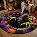 VortiGlow™ Quilted Round Rug — Command Every Step With Hypnotic Halloween Magic