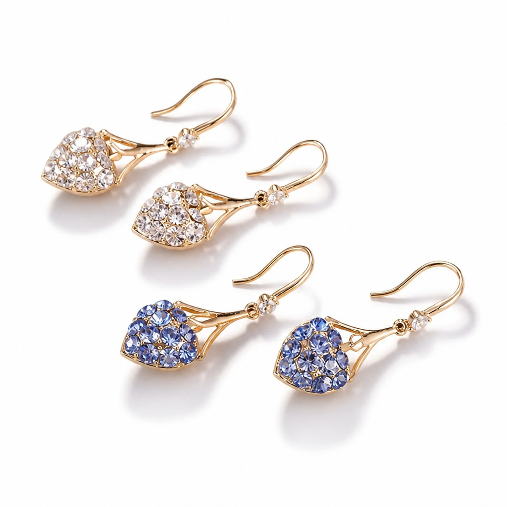 RadiantAura™ Diamond Heart Earrings — Ignite Endless Sparkle and Captivate Every Room