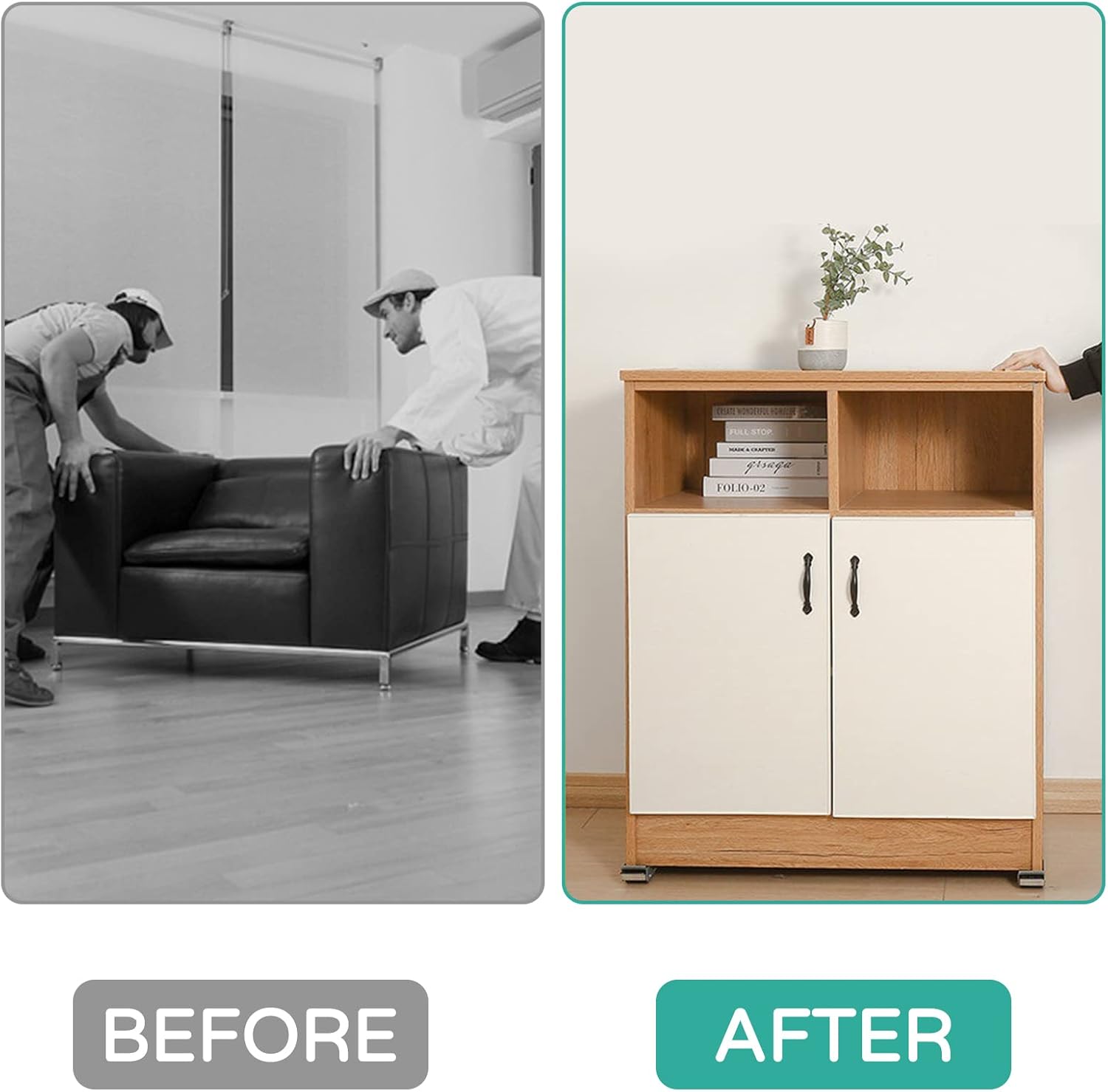 GlideShift™ — Command Heavy Furniture Alone with Zero Strain or Floor Damage