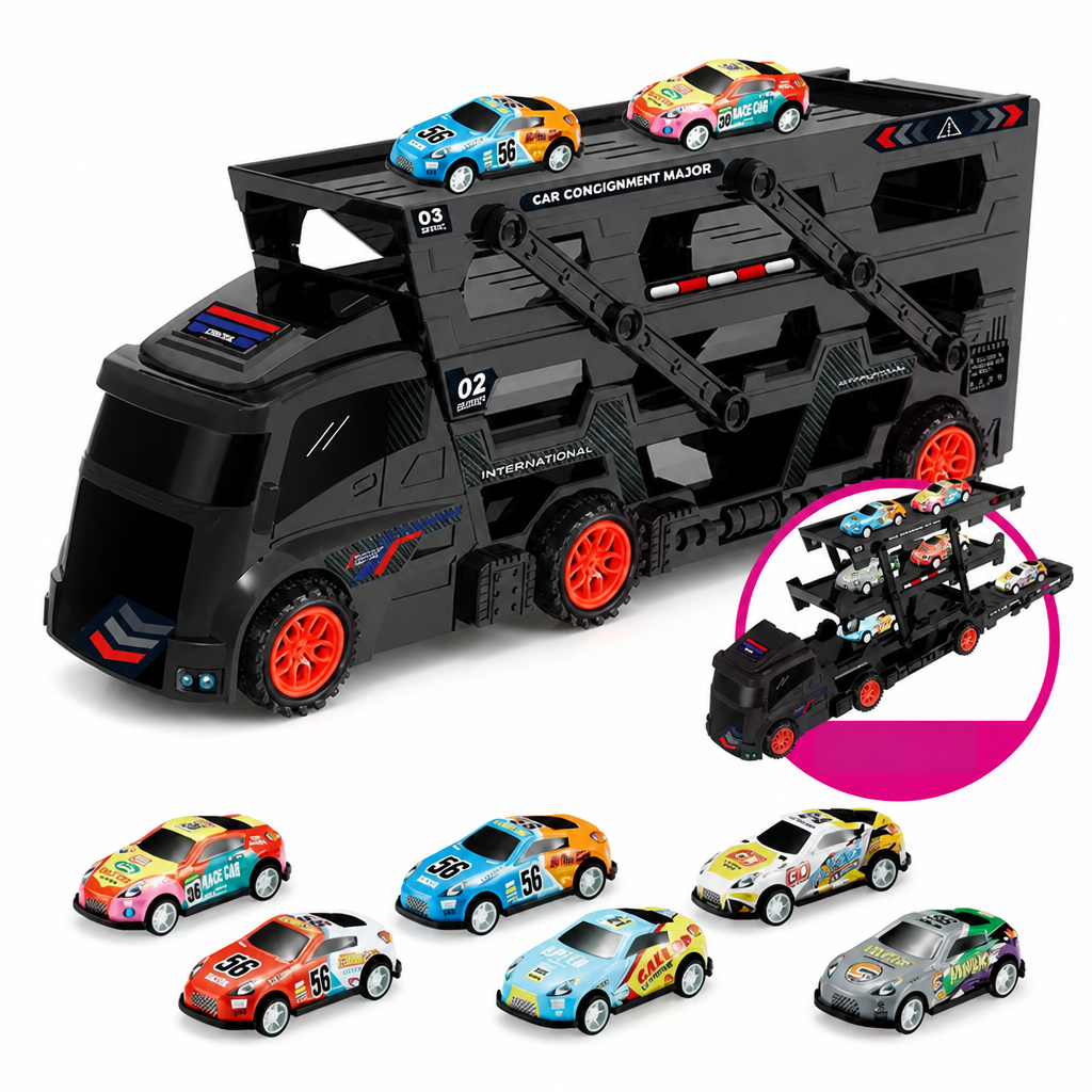 TurboTrail™ Racer & Hauler — Ignite Your Child’s Imagination with Nonstop Racing Thrills and Perfectly Organized Play