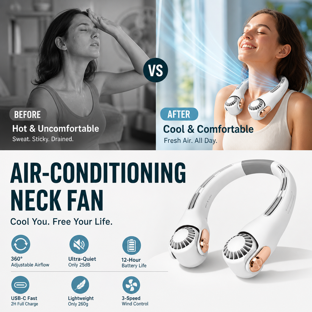 BreezeAura™ — Your Personal, Whisper-Quiet Cool Anywhere You Go