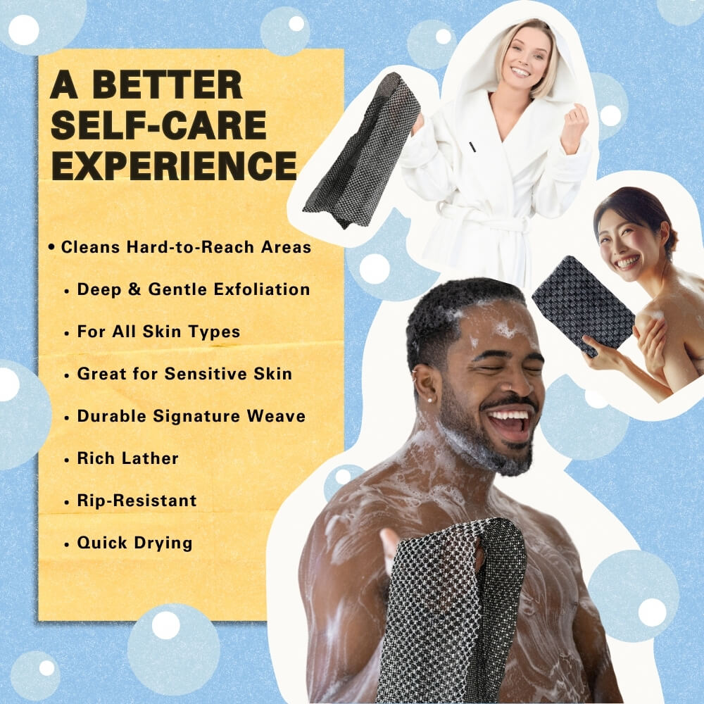 SilvaLuxe™ Exfoliating Shower Towel — Experience Silky, Radiant Skin That Boosts Your Confidence Every Day