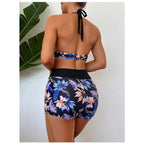LuminaWave™ Floral Backless Shorty Bikini Set — Own Your Curves and Radiate Unstoppable Confidence