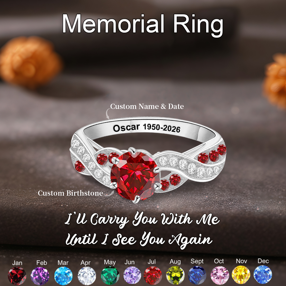 MiraLuxe™ Birthstone Ring — Wear Their Love as Your Daily Source of Comfort and Strength