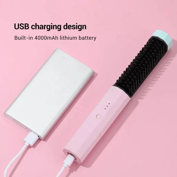 SilkSure™ Cordless Straightening Brush — Glide to Silky, Frizz-Free Hair Anywhere, Anytime
