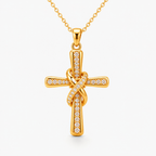 Aurellié™ Gold Knot Cross Necklace — Wear Confidence That Lights Up Every Room