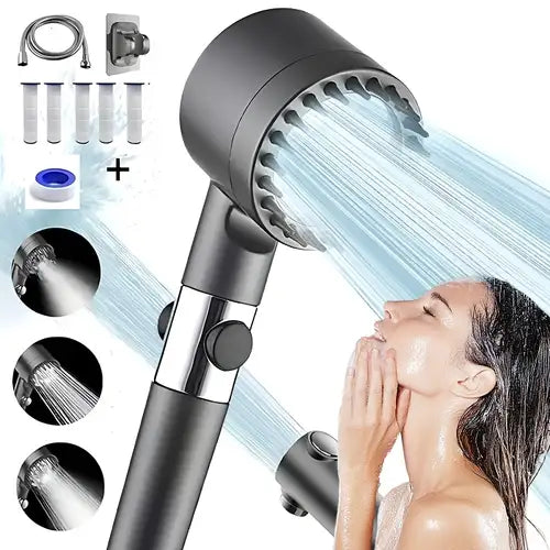 VelaMist™ 4-in-1 Massage & Glow Shower Head — Transform Every Shower into a Soothing, Skin-Reviving Escape