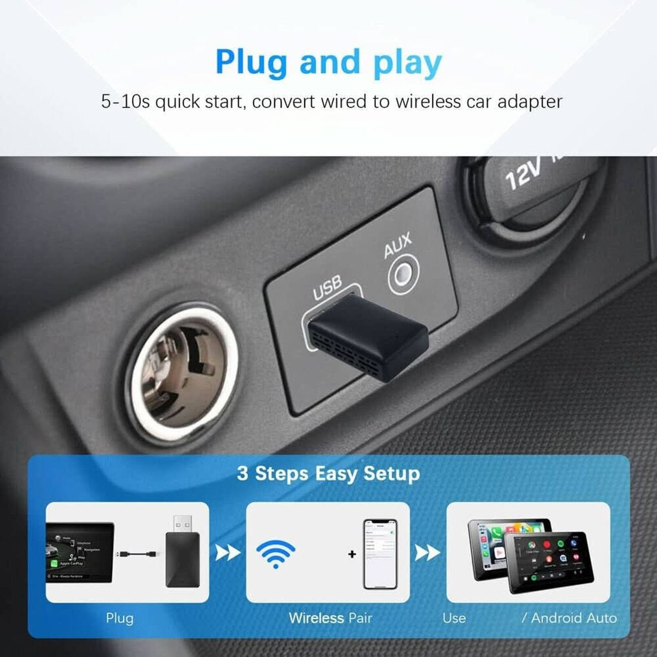 Connectra™ Wireless Car Adapter — Enjoy Total Freedom with Effortless, Hands-Free Driving Control
