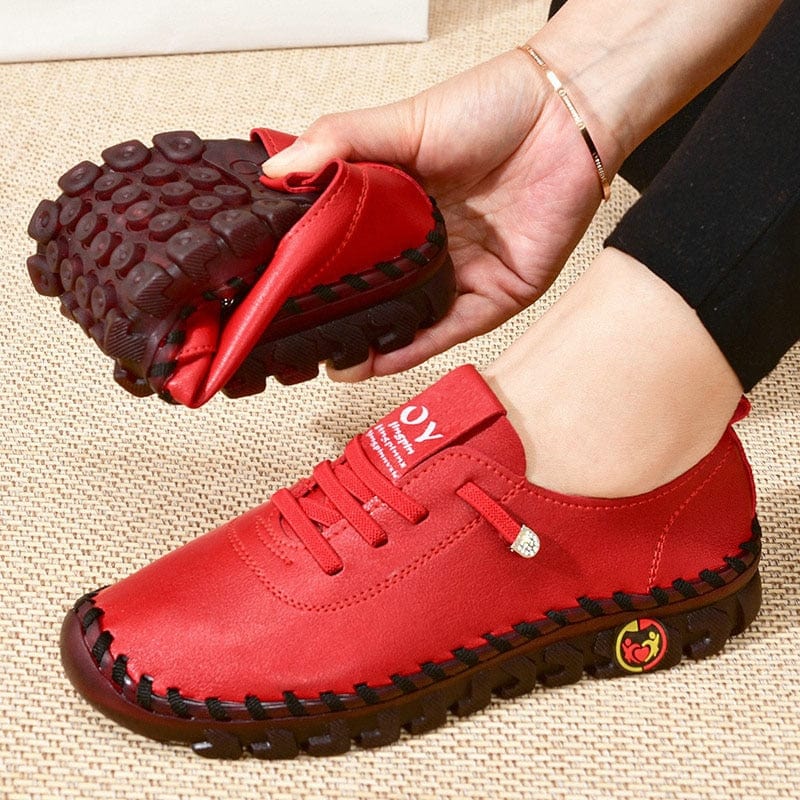 Chaussures plates à enfiler en cuir 