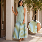 ZephyraFlow™ Stripe Maxi Dress — Own Every Curve with Effortless, Cool Confidence